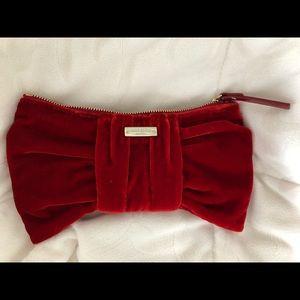 Kate Spade red velvet clutch